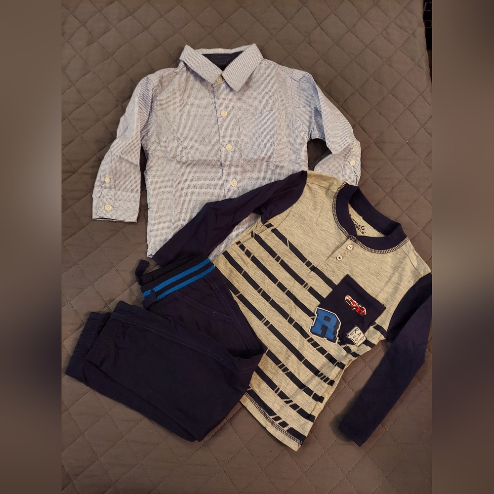 Stylish Kids' Matching Set with Navy and Gray